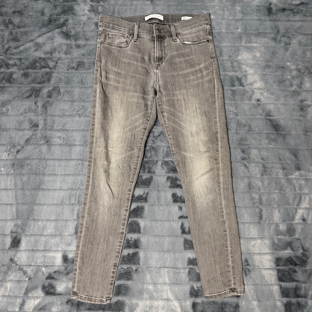 Banana Republic Premium Denim Skinny Ankle Grey Jeans Size 26 Womens Stretch